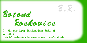 botond roskovics business card